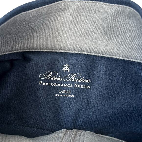 Brooks Brothers Performance Pullover Long Sleeve Preppy Navy Office Mens Large - Picture 4 of 10